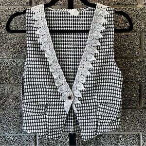 Vintage 80s Houndstooth Vest Top